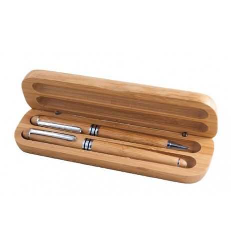 Στυλό από μπαμπού σε ξύλινη θήκη
