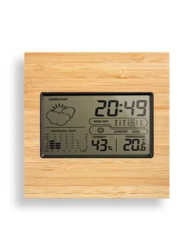 Ρολόι γραφείου bamboo με ένδειξη θερμοκρασίας