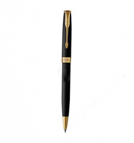 PARKER Sonnet Ballpoint Pen, Black Lacquer with Gold Trim