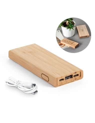 Φορητή μπαταρία μπαμπού χωρητικότητας 5.000 mAh