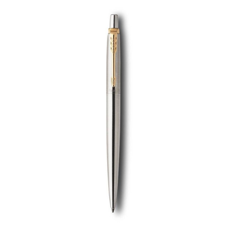 Στυλό Parker Jotter Stainless Steel GT με χρυσά στοιχεία και χάραξη