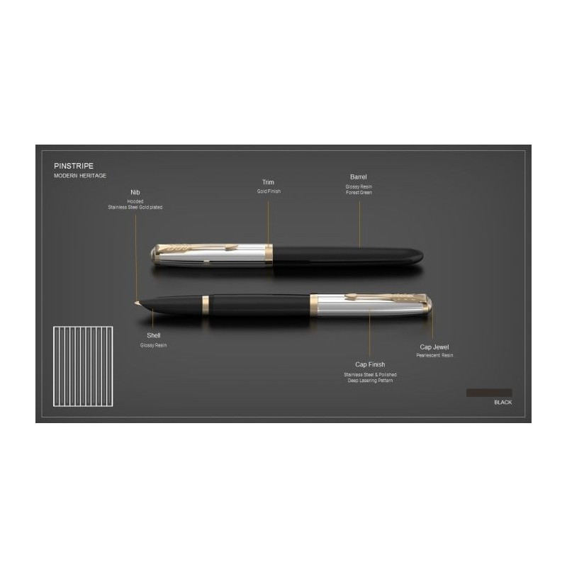 PARKER 51 PRM BLACK GT FP M