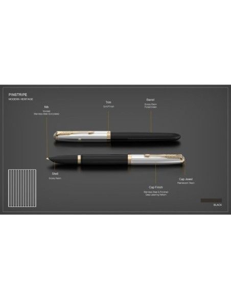 PARKER 51 PRM BLACK GT FP M