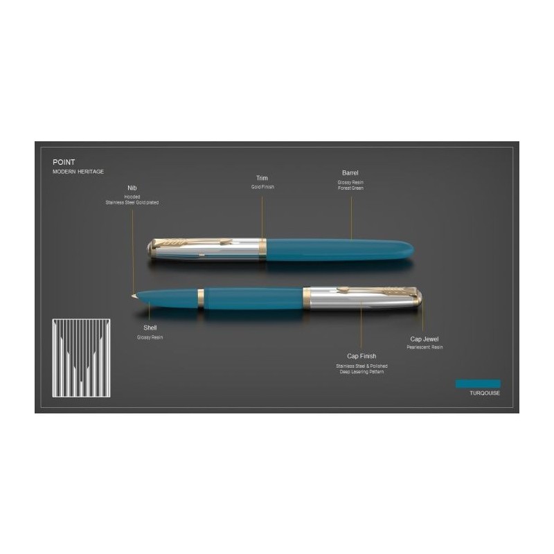 PARKER 51 PRM TURQUOISE GT FP F