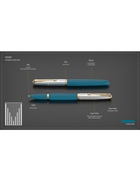 PARKER 51 PRM TURQUOISE GT FP F