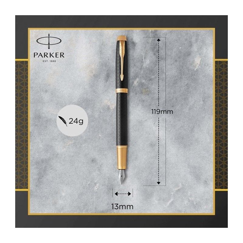 PARKER I.M. PRM BLACK GOLD GT FPen F