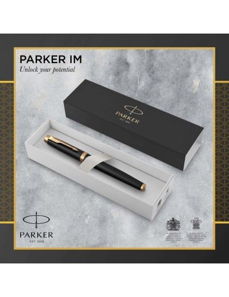 PARKER I.M. PRM BLACK GOLD GT FPen F