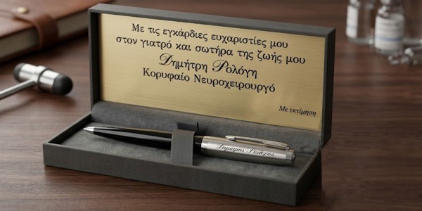 Parker με προσωπική χάραξη. Δώρο για γιατρό